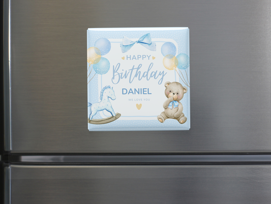 Custom Happy Birthday Magnet for Boys – Personalized with Kid’s Name, Personalized Party Keepsake, Set of 10