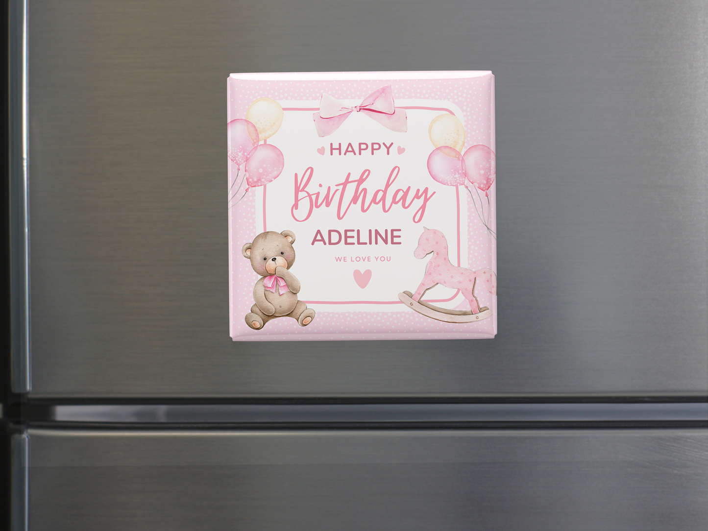 Custom Happy Birthday Magnet for Girls – Personalized with Kid’s Name, Personalized Party Keepsake, Set of 10